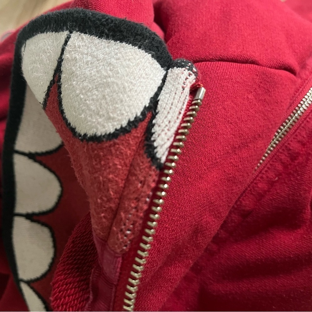 ORIGINAL FAKE sz 2 US sz S Red Zip Up Fleece Hoodie Medicom Toy KAWS - Picture 11 of 16